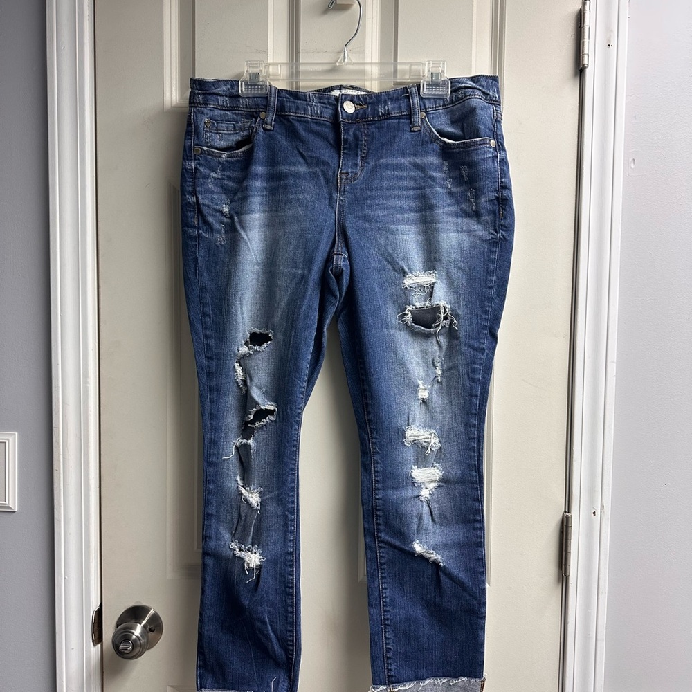 Torrid Blue Distressed Boyfriend Jeans